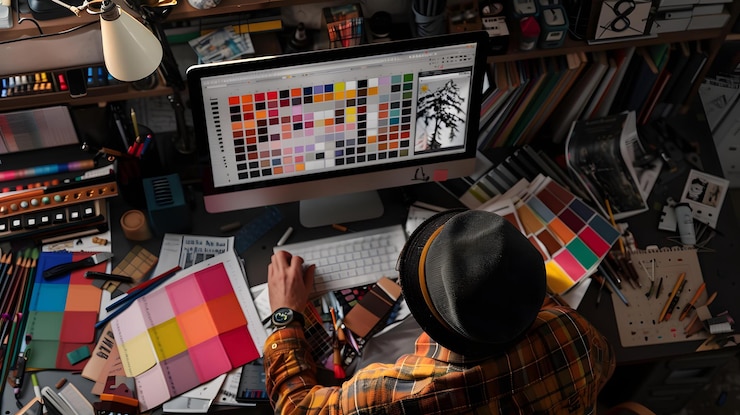 man watching laptop screen